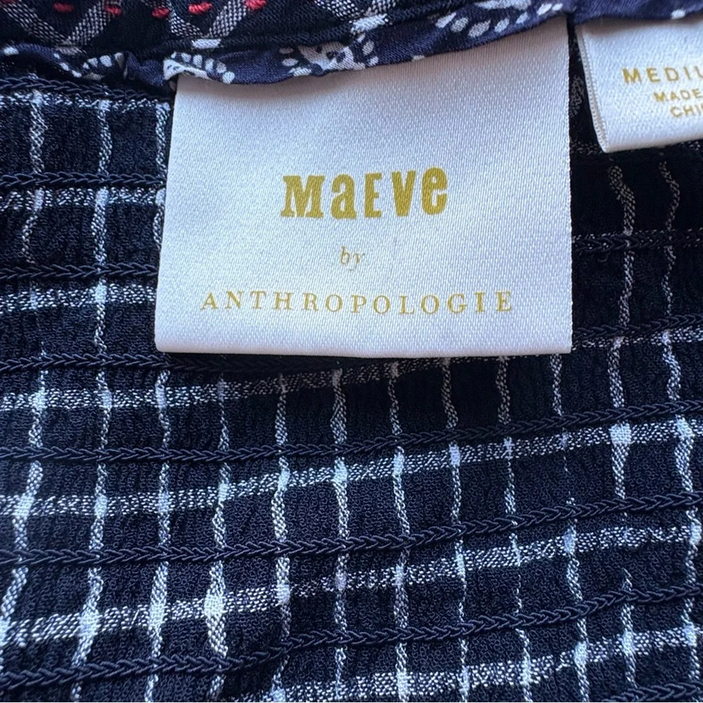 Maeve by Anthropologie | Black and White Gingham Dress Sz M - Picture 3 of 7